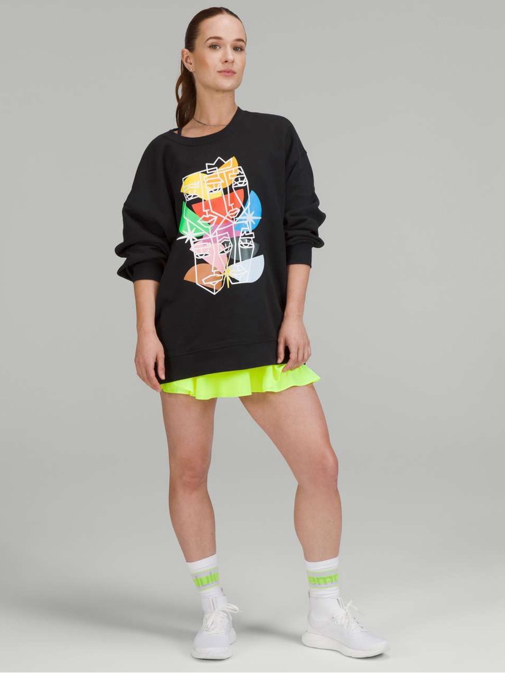 193. Lululemon Perfectly Oversized Crew *Pride Black pullover - Picture 2 of 9